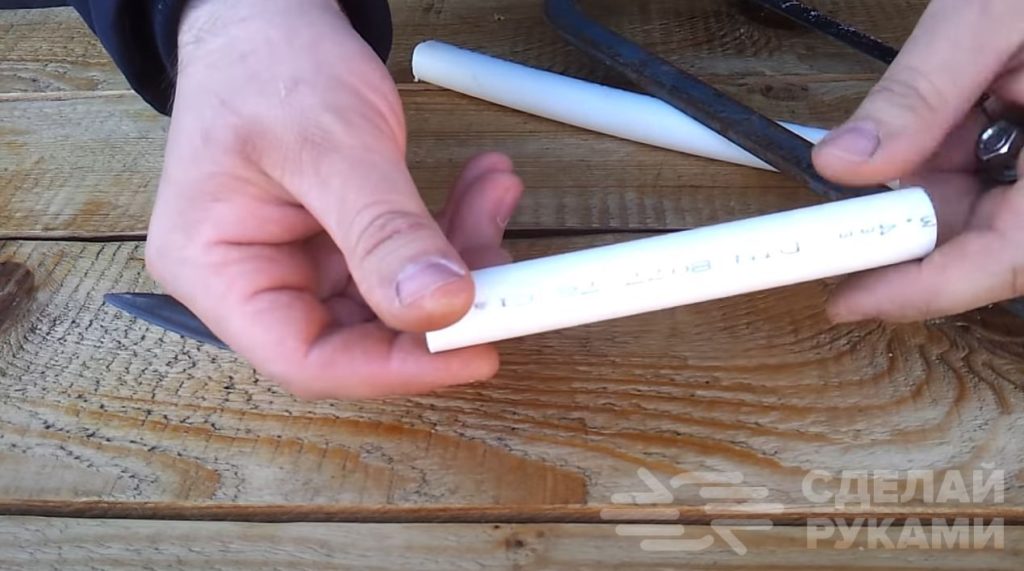 Как сделать рукоятку для ножа из пластиковой трубы